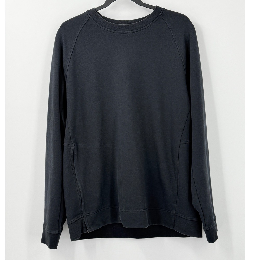 Lululemon City Sweat Crewneck Pullover shirt Mens sz XL Black Pocket lm3bugs